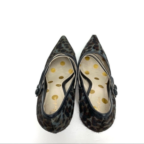 BODEN Calf Hair Leopard Block Heel Pumps in Gray Size 6 (37) - Picture 8 of 11